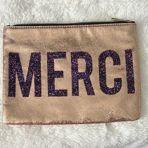 Express Handbags - Express Metallic Cosmetic bag MERCI Print